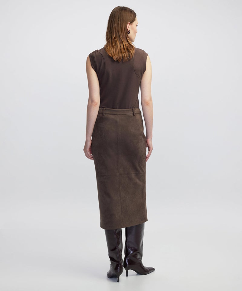 Ipekyol Suede-Effect Midi Skirt - Image 4